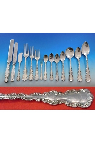 Louis XV by Whiting Sterling Silver Flatware Set for 12 Service 184 pieces
